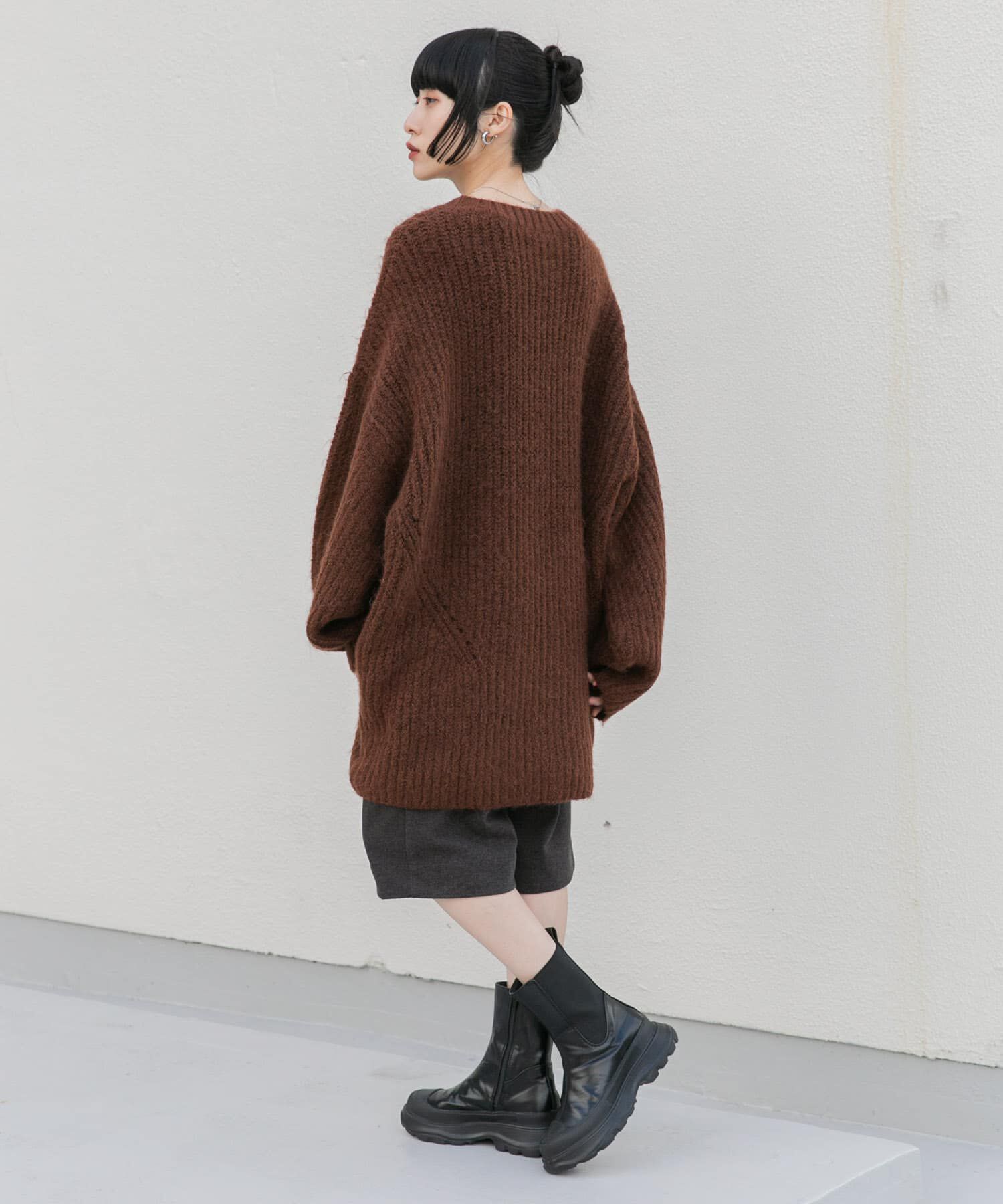  「ボリュームニットミニワンピース」|ワンピース|