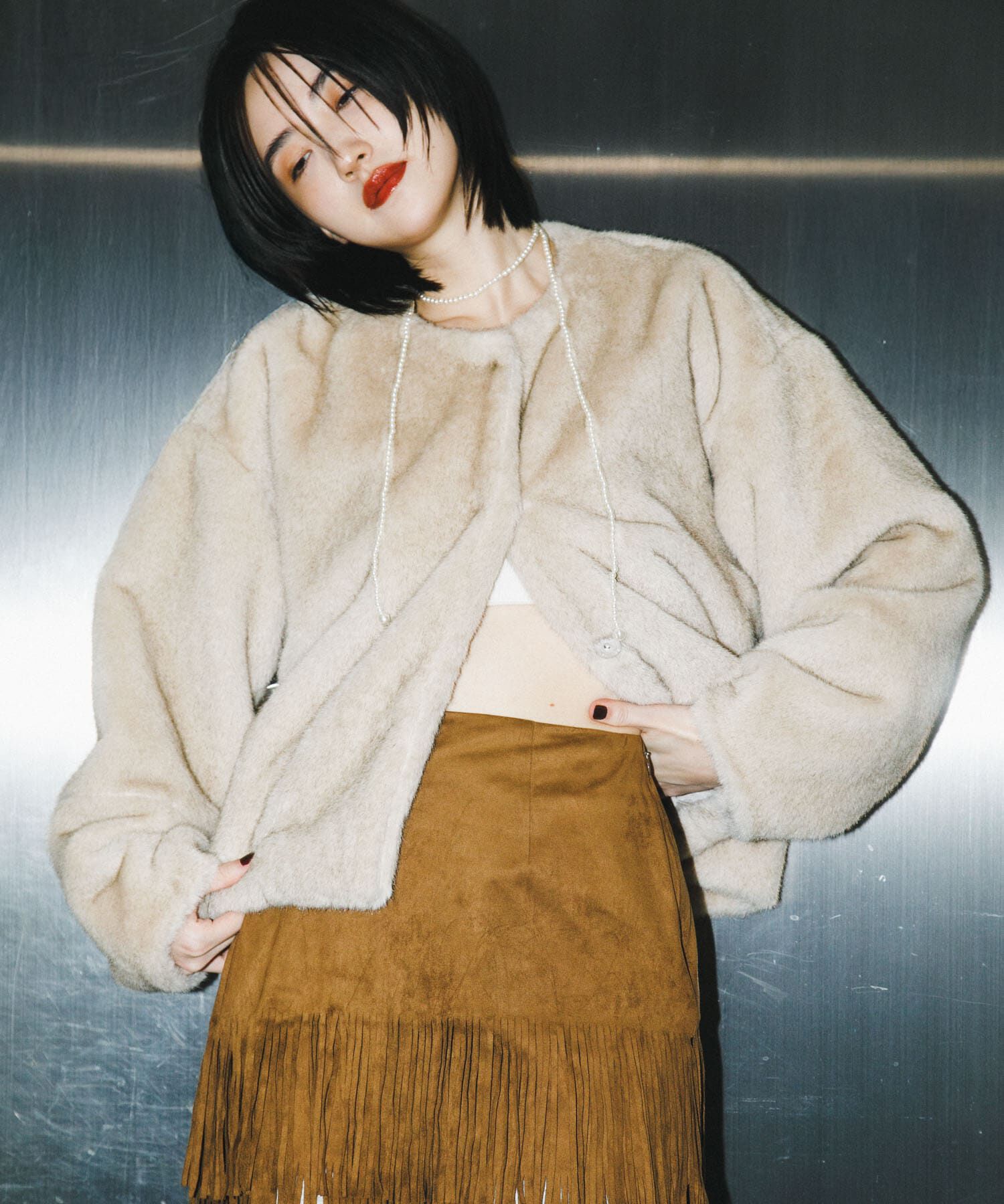 SENSE OF PLACE by URBAN RESEARCH「ファーブルゾン」|ブルゾン・スタジャン|ベージュ