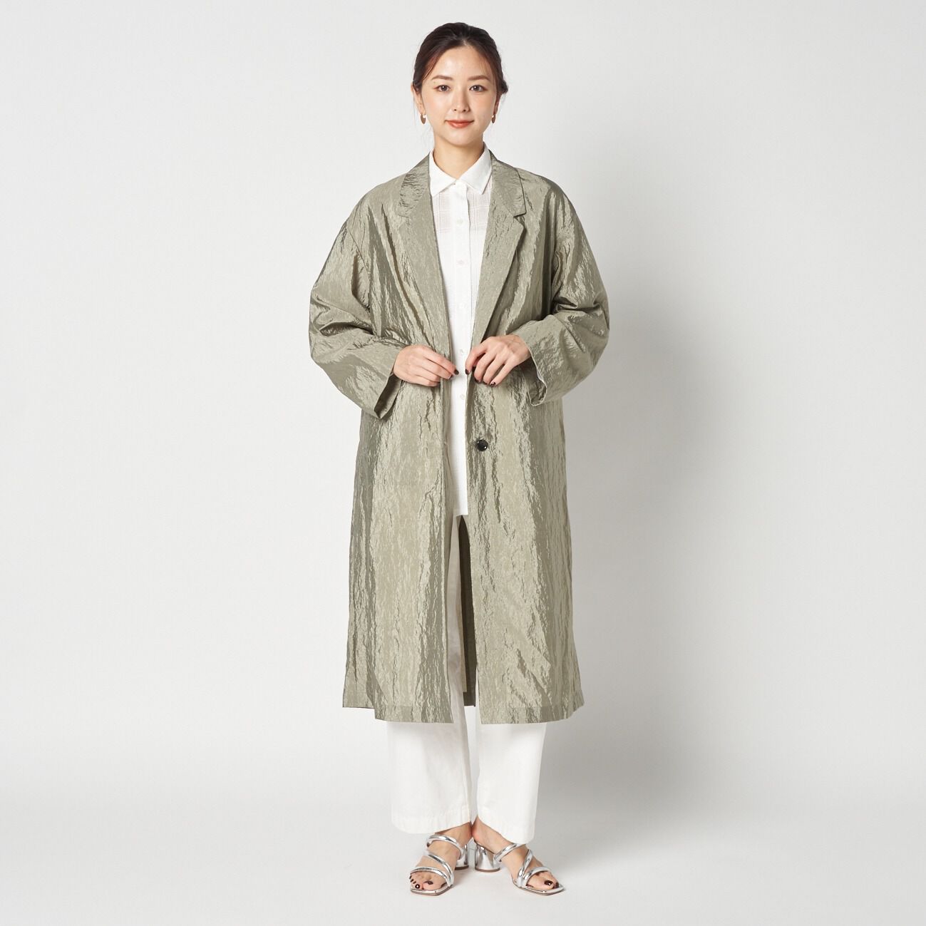 HELIOPOLE「HELIOPOLE SHINY SHEER LIGHT COAT」|トレンチコート|