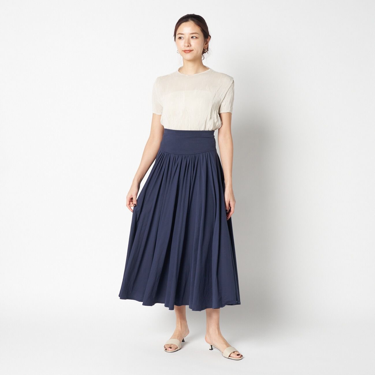  「THREE DOTS TDxHP New sanded jersey long skirt 」|スカート|