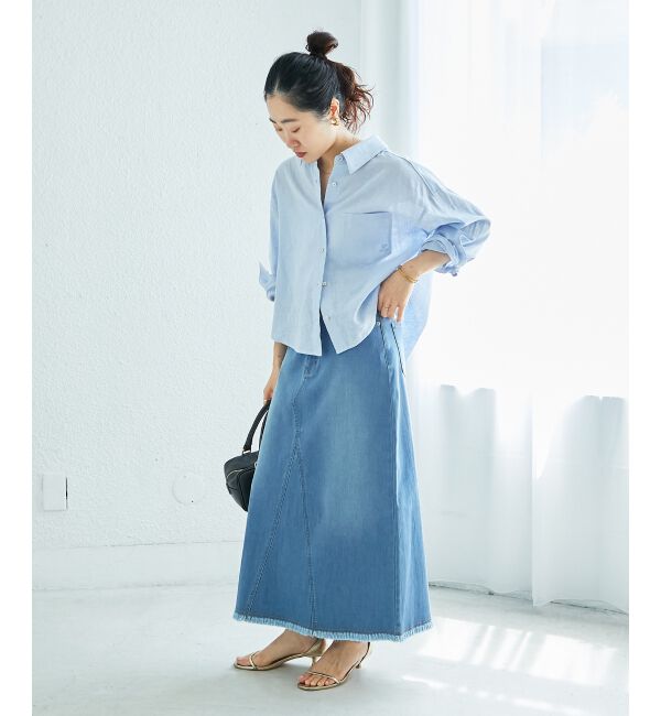  「リメイク風ラメデニムスカート」|スカート|