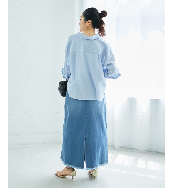  「リメイク風ラメデニムスカート」|スカート|