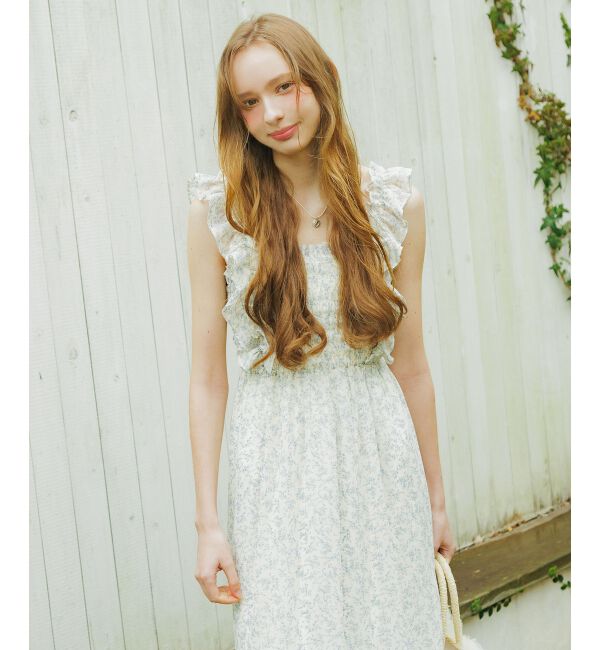  「フリルショルダーレースアップワンピ」|ワンピース|