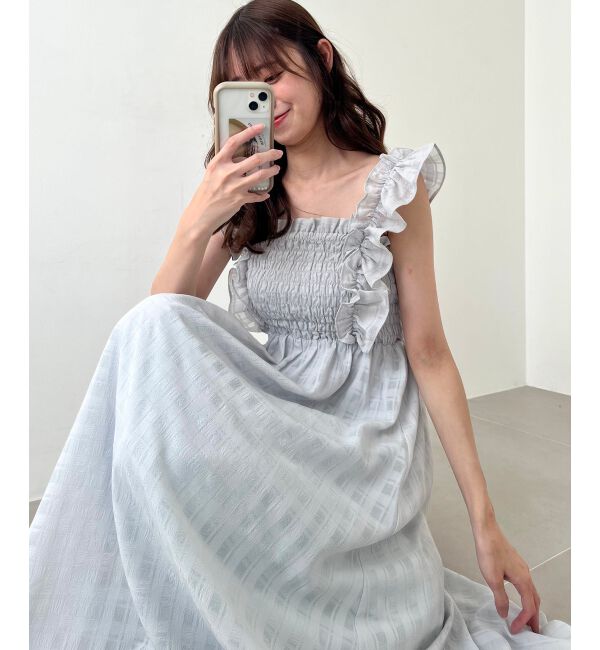  「フリルショルダーレースアップワンピ」|ワンピース|