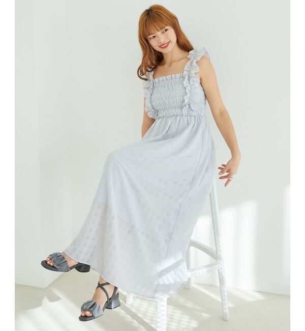  「フリルショルダーレースアップワンピ」|ワンピース|