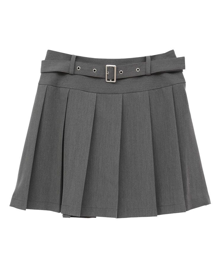 earth music&ecology「ベルト付きプリーツミニスカート」|スカート|