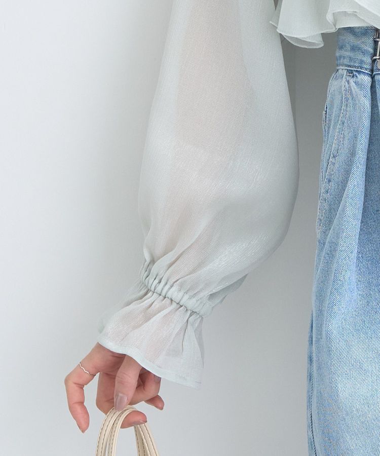 earth music&ecology「シアーラッフルショートボレロ」|シャツ・ブラウス|