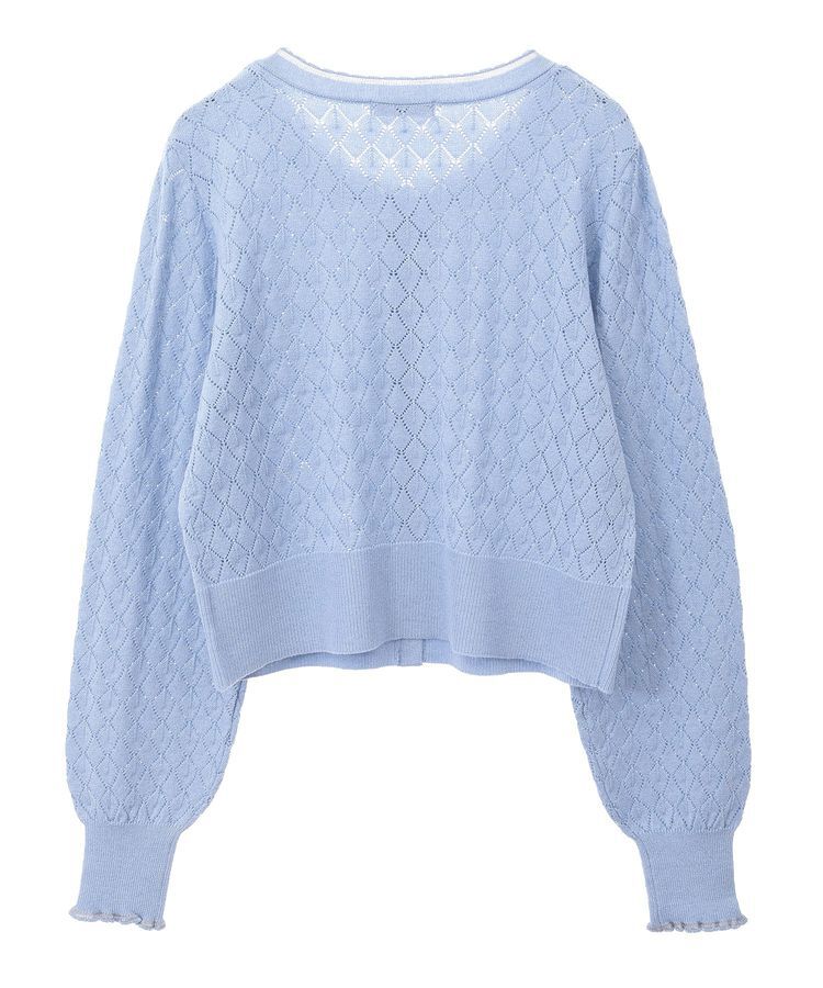 earth music&ecology「シアースカラップ透かし編みカーディガン」|カーディガン|