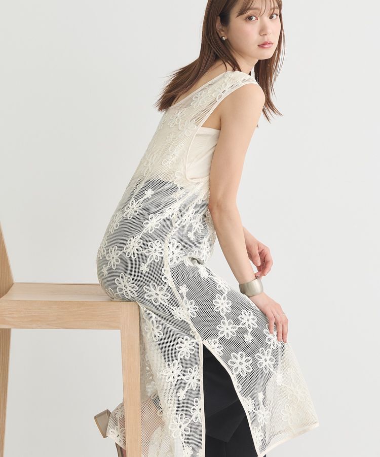 earth music&ecology「コード刺繍ベスト」|ワンピース|