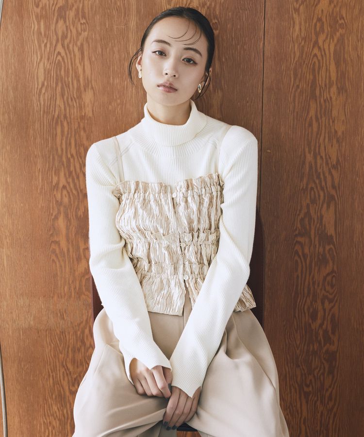 earth music&ecology「レンチング(TM)エコヴェロ(TM)(リブタートル)」|ニット・セーター|