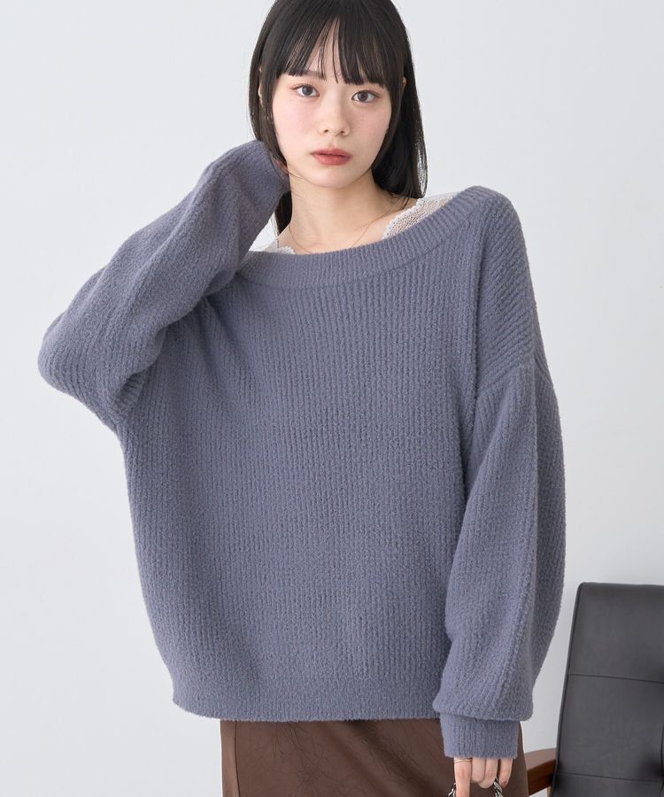 earth music&ecology「パウダーシャギー畦プルオーバー」|ニット・セーター|
