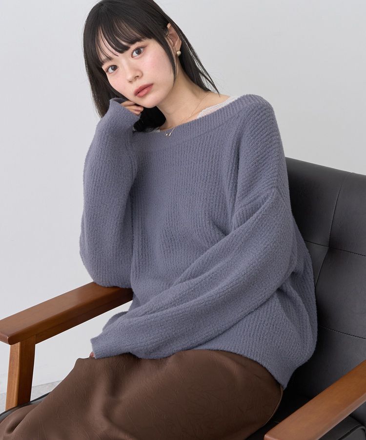 earth music&ecology「パウダーシャギー畦プルオーバー」|ニット・セーター|