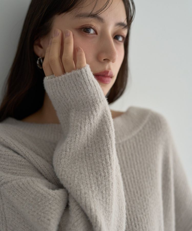 earth music&ecology「パウダーシャギー畦プルオーバー」|ニット・セーター|