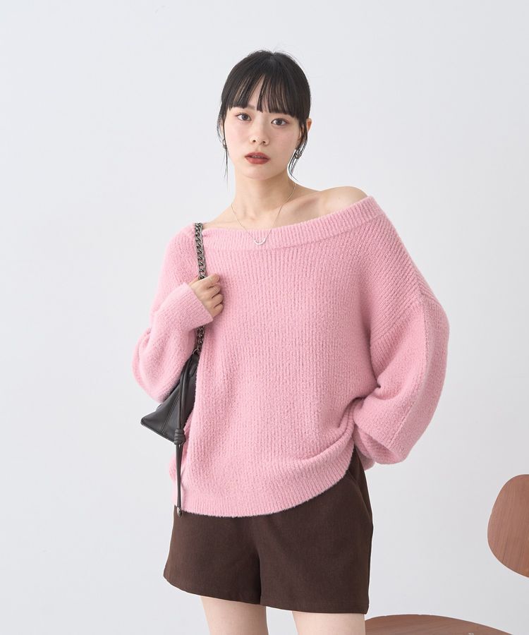 earth music&ecology「パウダーシャギー畦プルオーバー」|ニット・セーター|