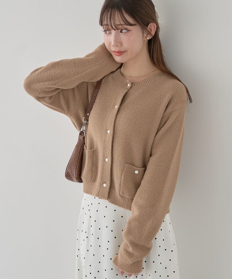 earth music&ecology「パウダーシャギークルーネックカーディガン」|カーディガン|