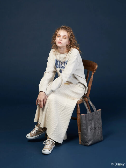  「カレッジロゴ風裏起毛プルオーバー/Mickey」|Tシャツ・カットソー|