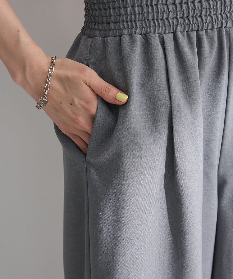 Green Parks「麻調ウエストギャザーフレアワイドパンツ」|その他|