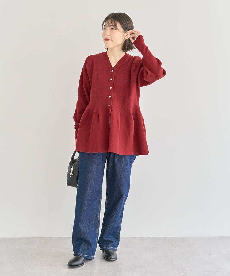 Green Parks「金釦ペプラムニットカーディガン」|カーディガン|