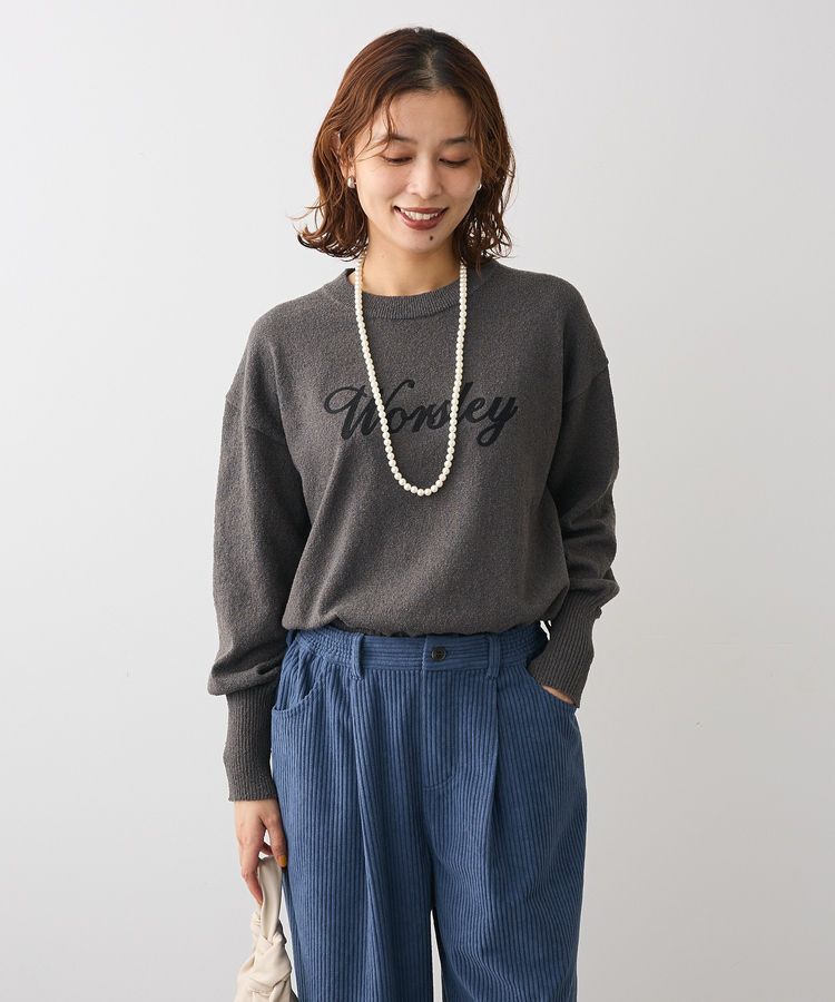 Green Parks「ブークレ-ロゴニットプルオーバー」|ニット・セーター|Dark Gray