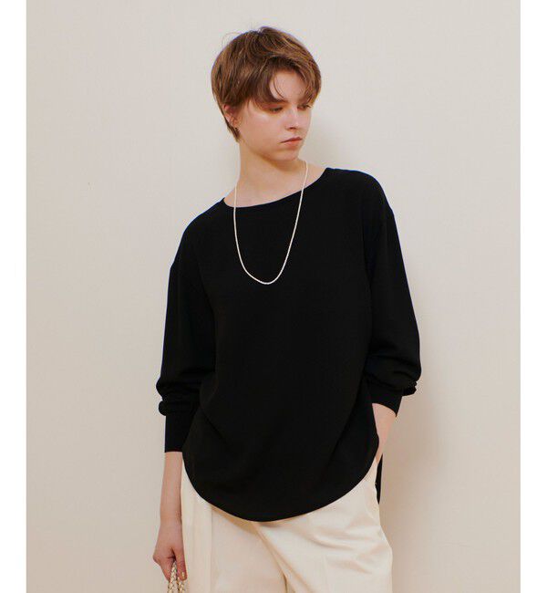 allureville「リブカフスプルオーバーブラウス」|シャツ・ブラウス|ブラック