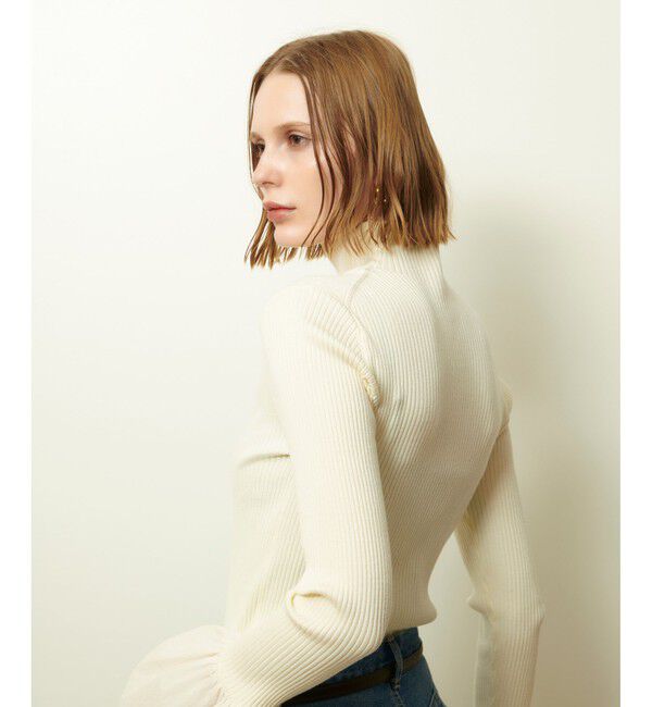 allureville「タフタバルーンスリーブコンビプルオーバー」|ニット・セーター|