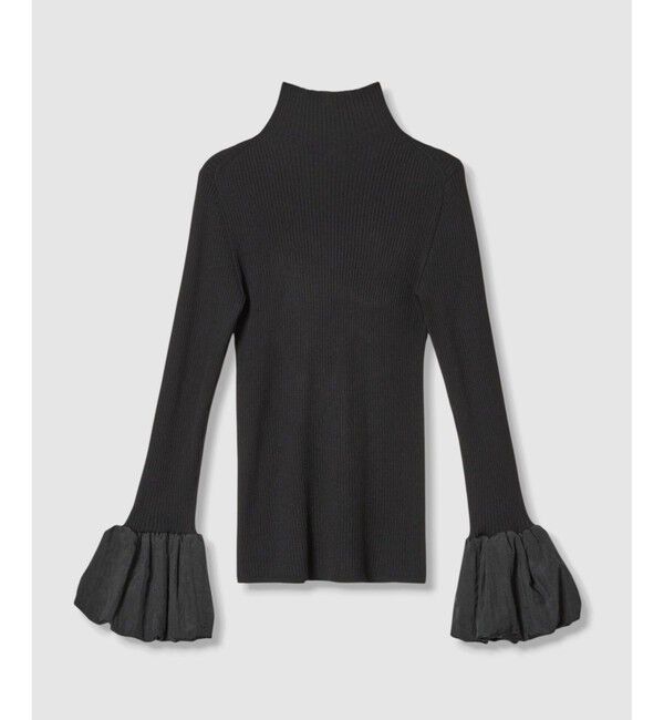 allureville「タフタバルーンスリーブコンビプルオーバー」|ニット・セーター|