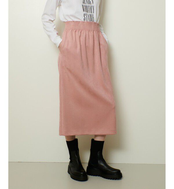 allureville「フェイクスエードスカート」|スカート|ピンク