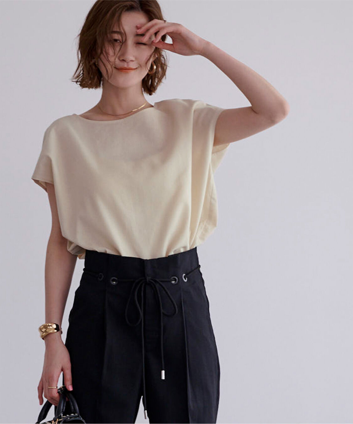 ur's「リネンブレンドコクーンシルエットトップス」|シャツ・ブラウス|ナチュラル