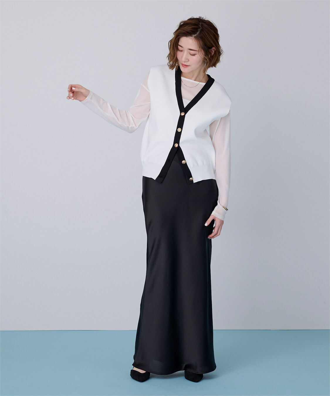 ur's「サテンマーメイドマキシスカート」|スカート|