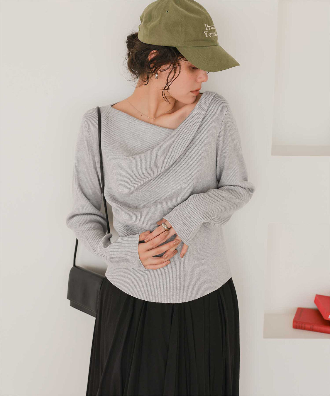 titivate「オフショルダーリブニットトップス」|ニット・セーター|