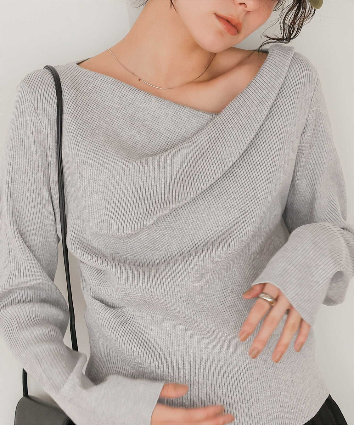 titivate「オフショルダーリブニットトップス」|ニット・セーター|