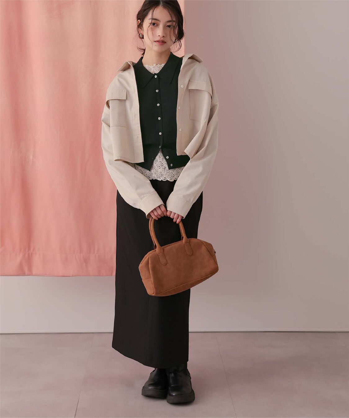 titivate「ポロ襟ニットカーディガン/トップス」|ニット・セーター|