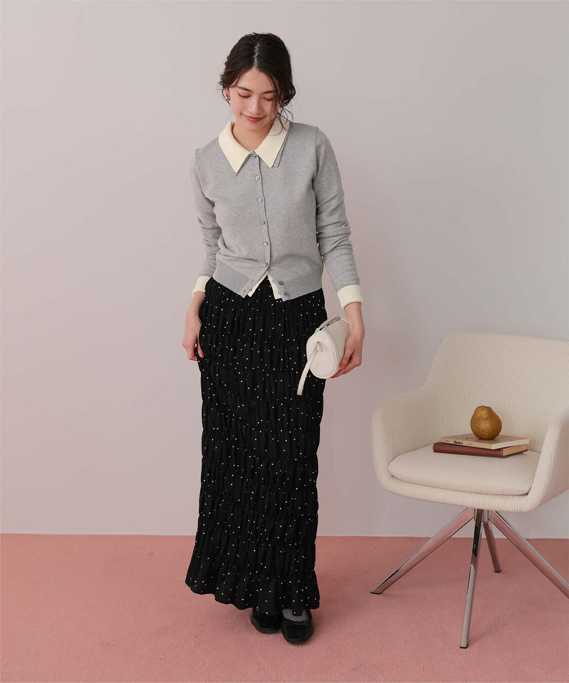 titivate「ポロ襟ニットカーディガン/トップス」|ニット・セーター|