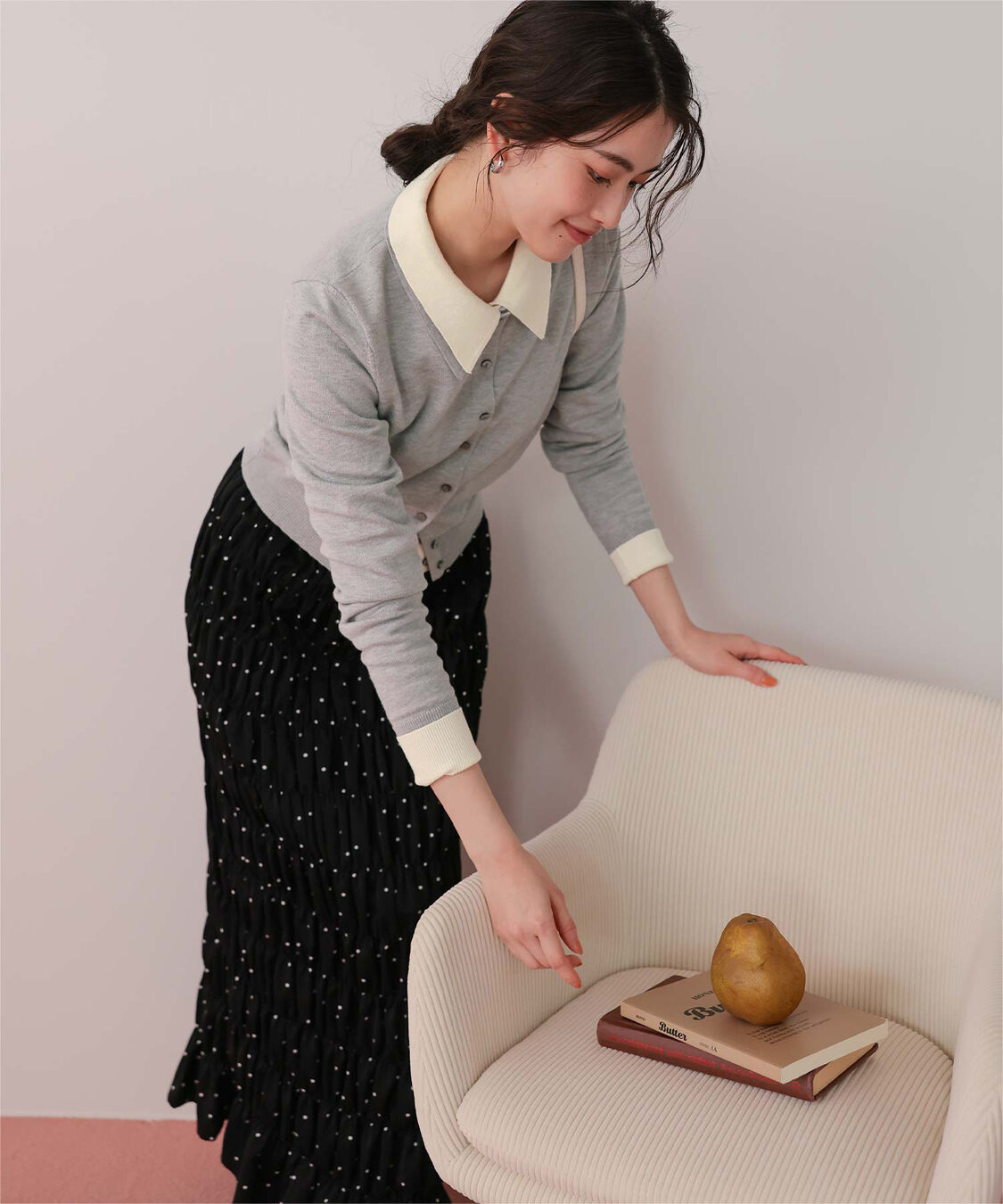 titivate「ポロ襟ニットカーディガン/トップス」|ニット・セーター|