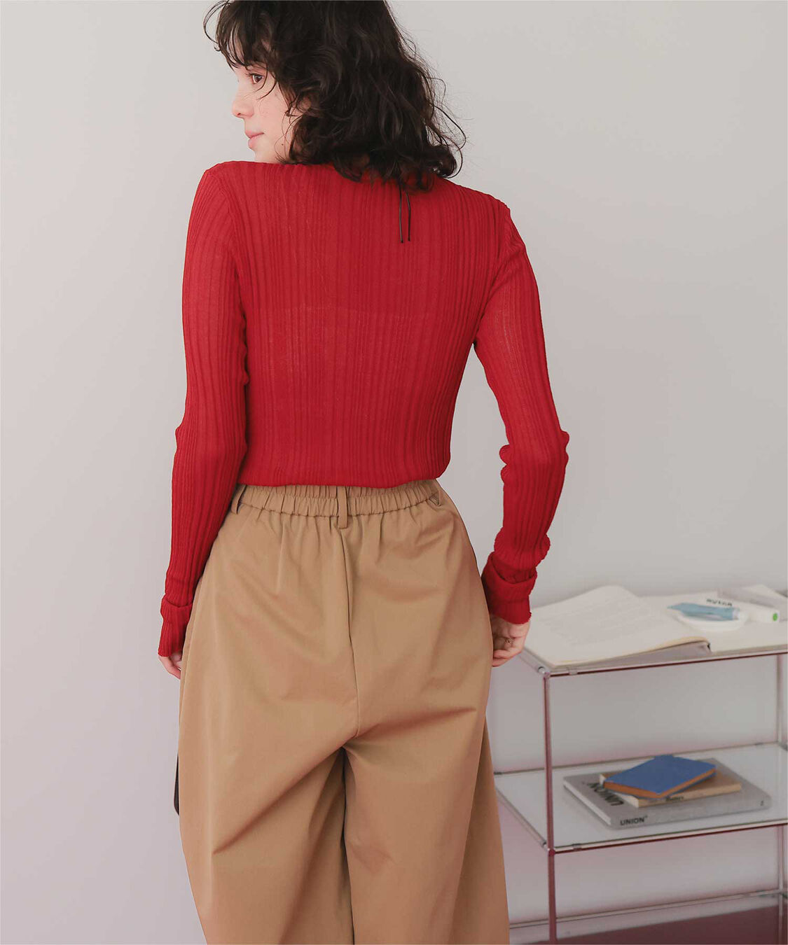 titivate「クルーネックランダムリブシアーニット」|ニット・セーター|