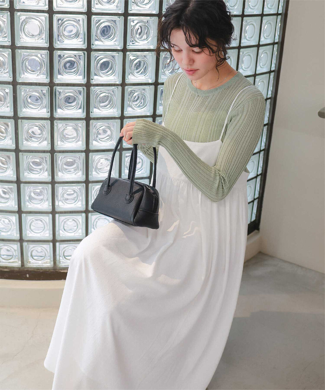 titivate「クルーネックランダムリブシアーニット」|ニット・セーター|