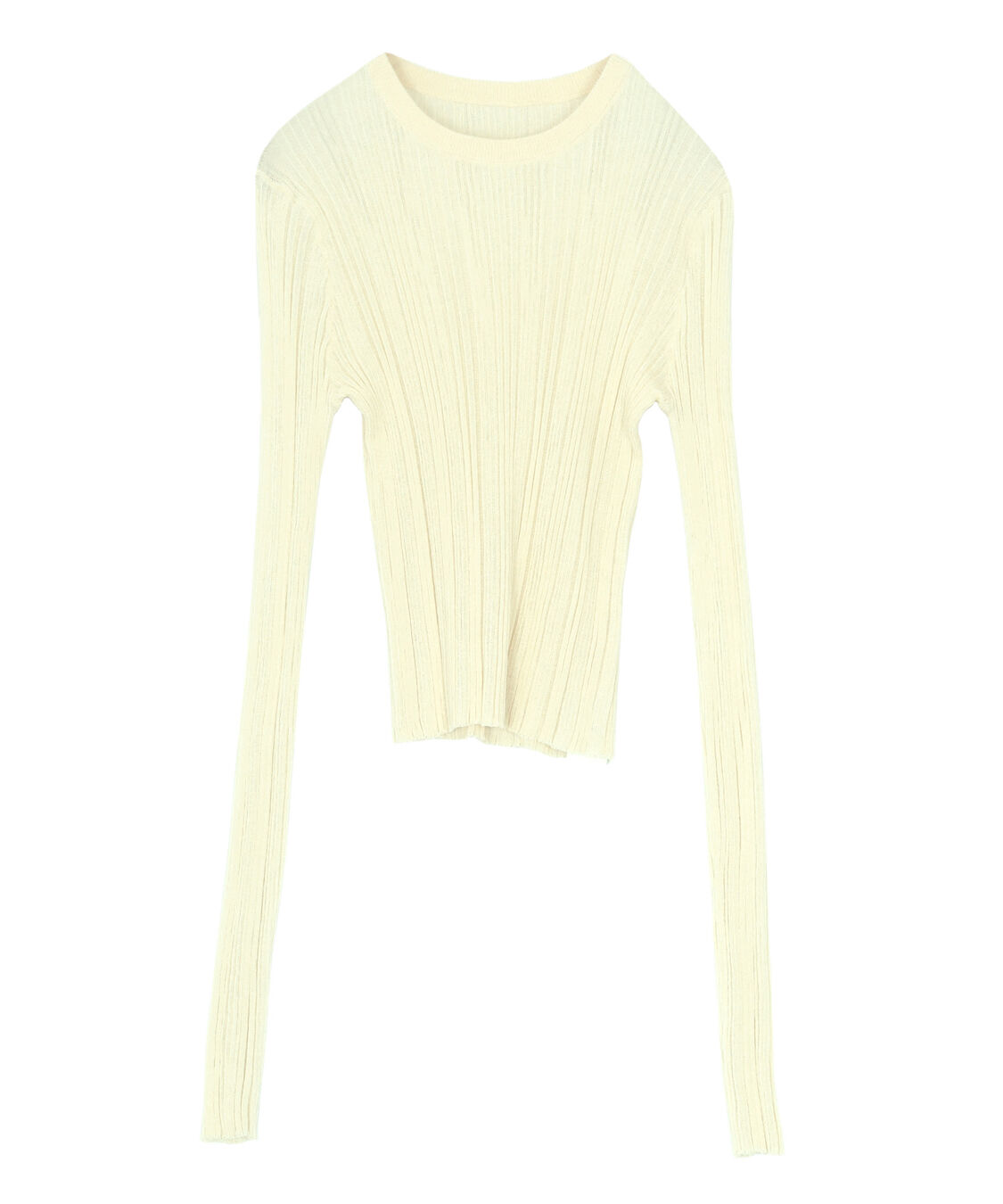 titivate「クルーネックランダムリブシアーニット」|ニット・セーター|