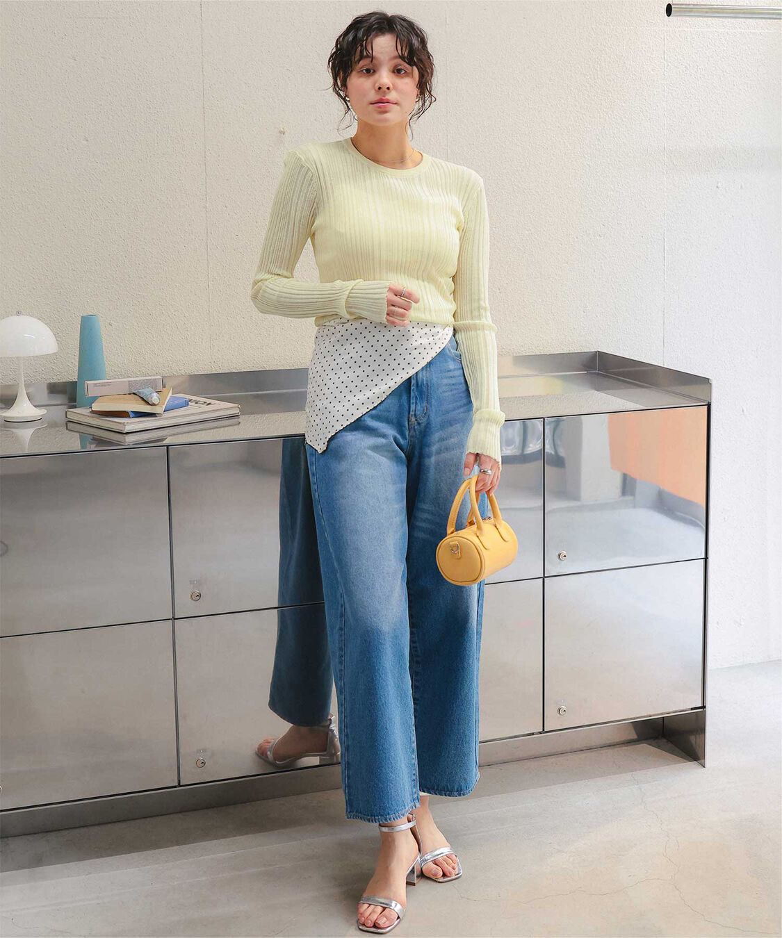 titivate「クルーネックランダムリブシアーニット」|ニット・セーター|