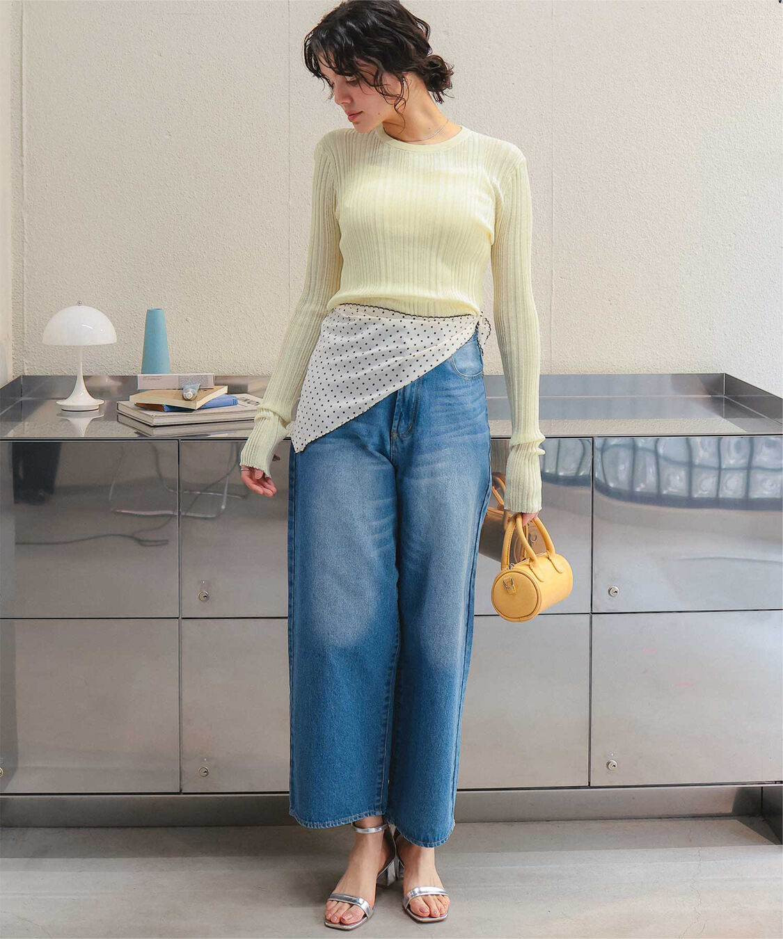 titivate「クルーネックランダムリブシアーニット」|ニット・セーター|