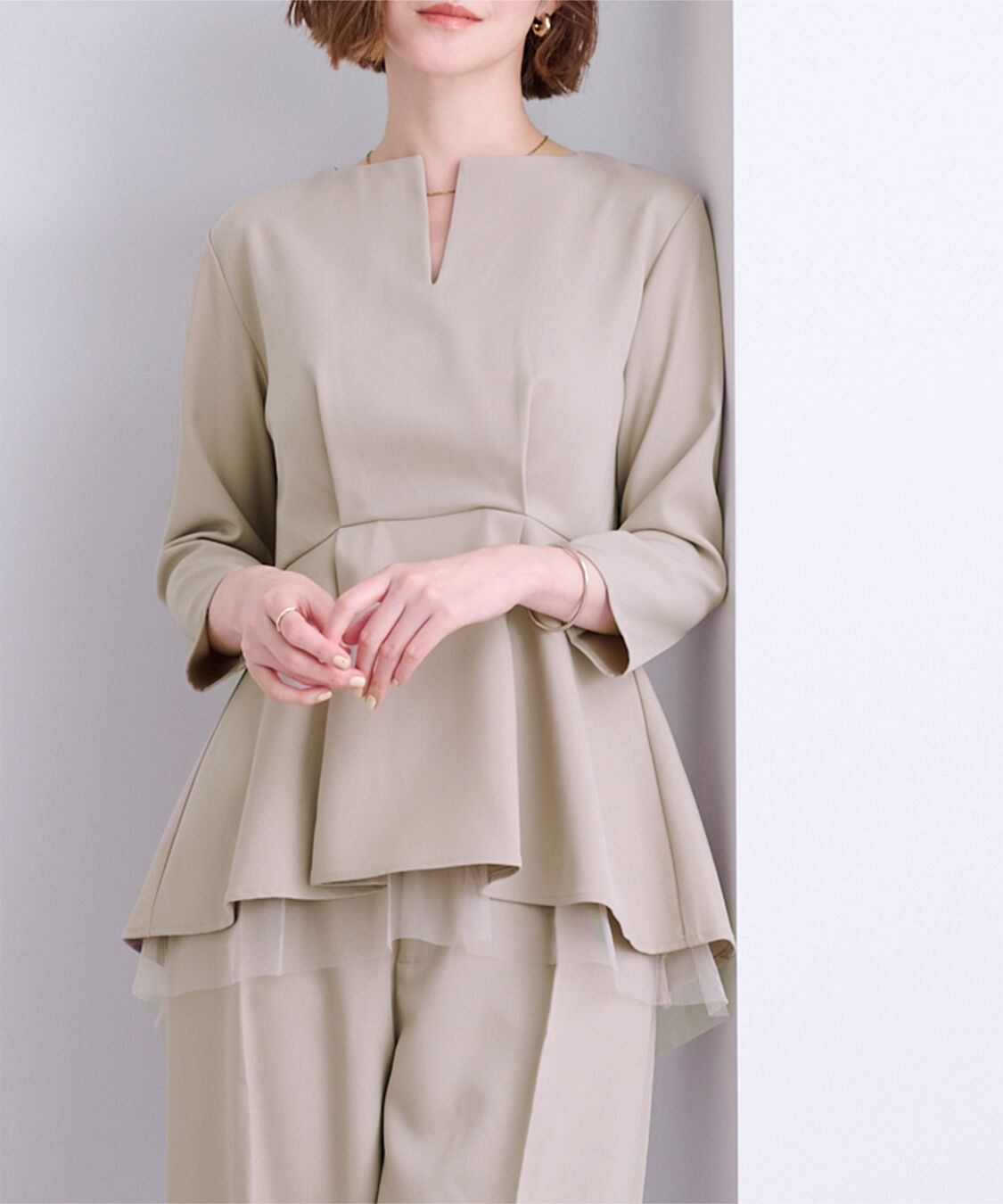 ur's「キーネックチュールティアードトップス」|シャツ・ブラウス|