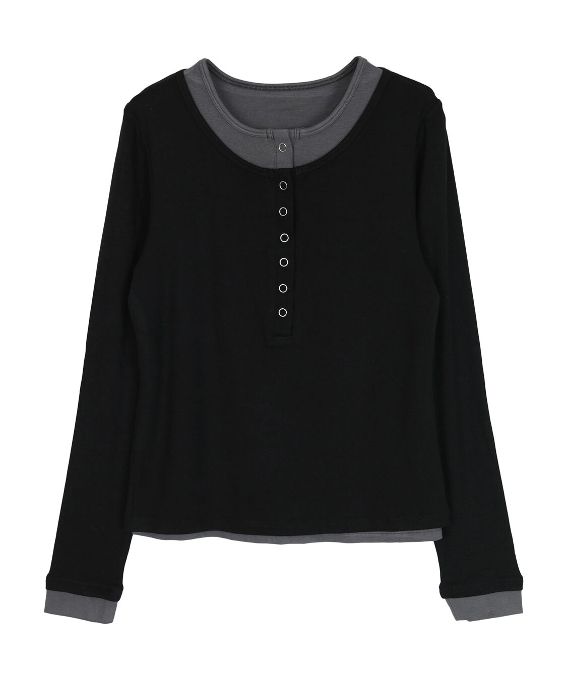 miette「レイヤード風ヘンリーネックトップス」|Tシャツ・カットソー|