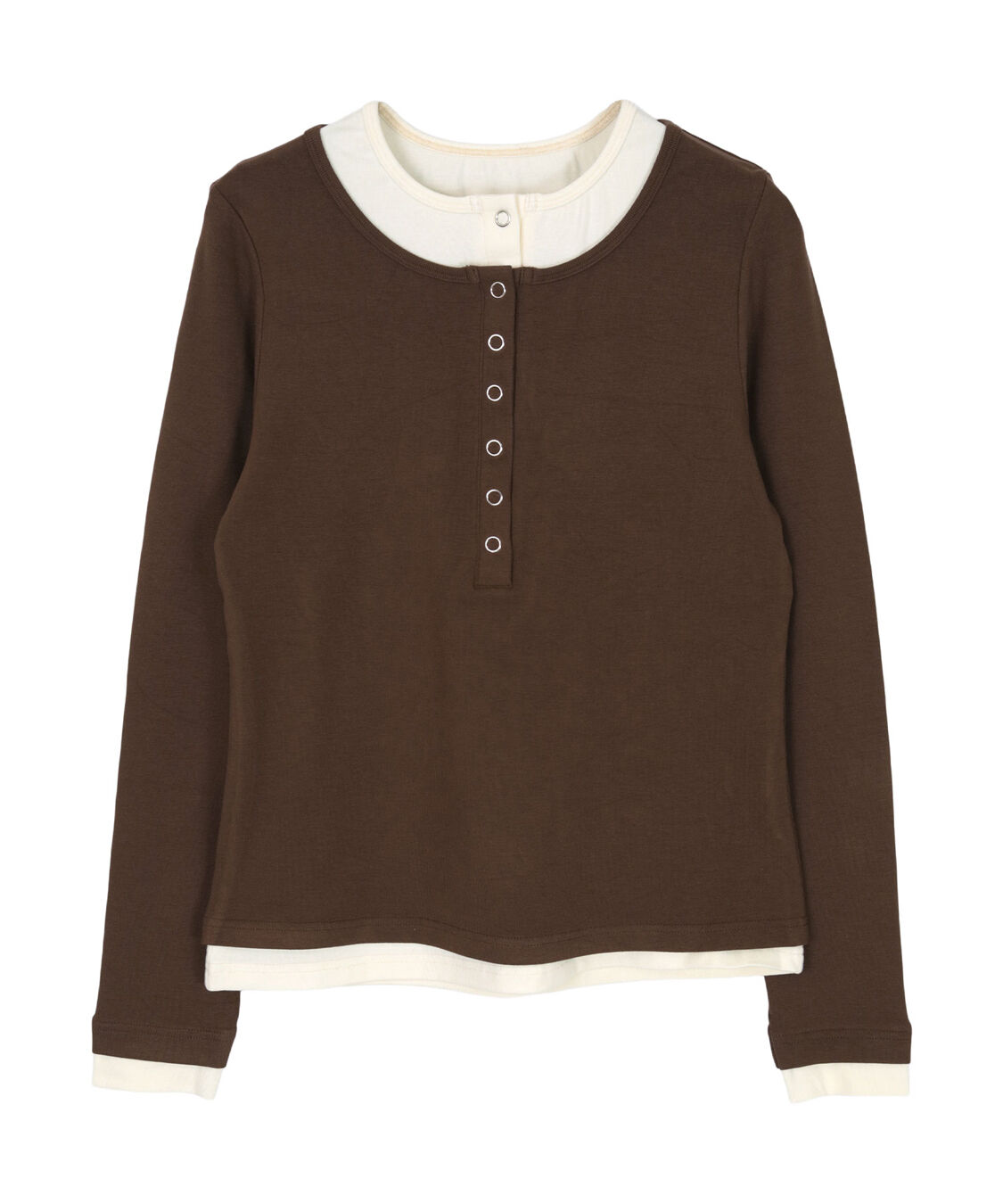 miette「レイヤード風ヘンリーネックトップス」|Tシャツ・カットソー|