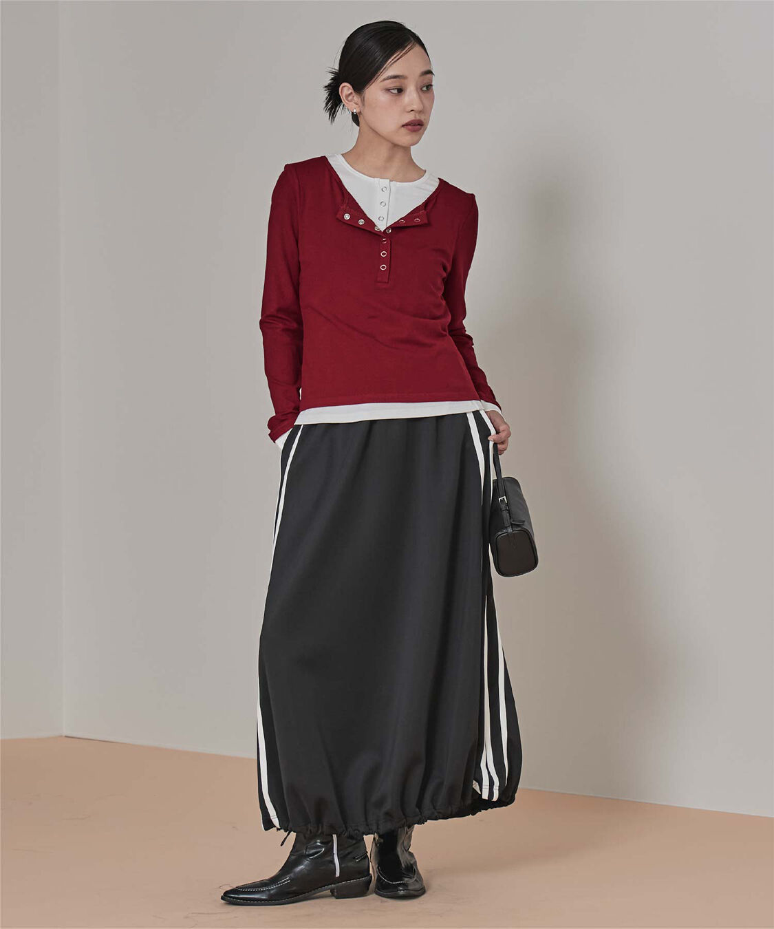 miette「レイヤード風ヘンリーネックトップス」|Tシャツ・カットソー|