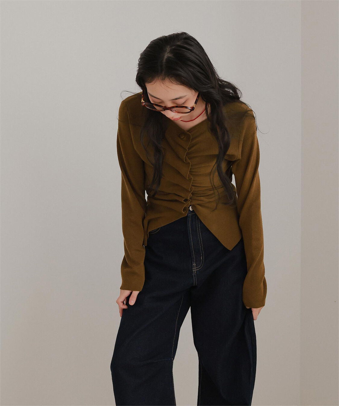 miette「フロントギャザーボタンニット」|ニット・セーター|