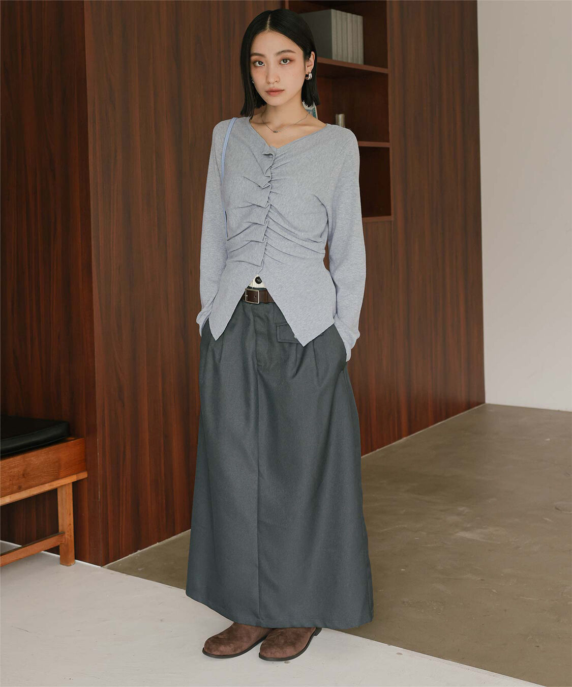 miette「フロントギャザーボタンニット」|ニット・セーター|