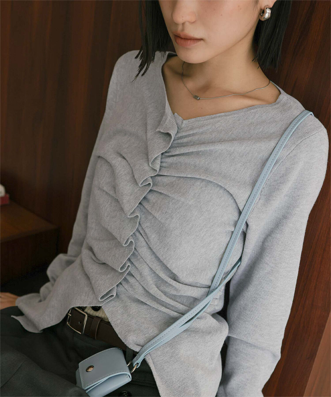 miette「フロントギャザーボタンニット」|ニット・セーター|