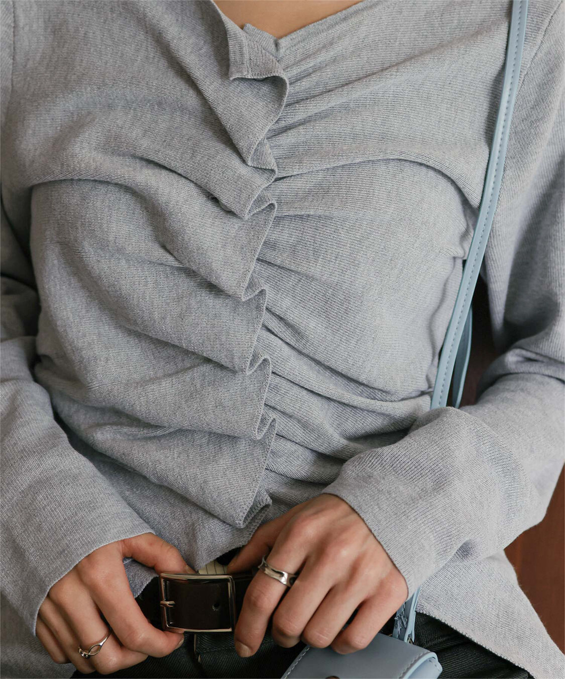 miette「フロントギャザーボタンニット」|ニット・セーター|