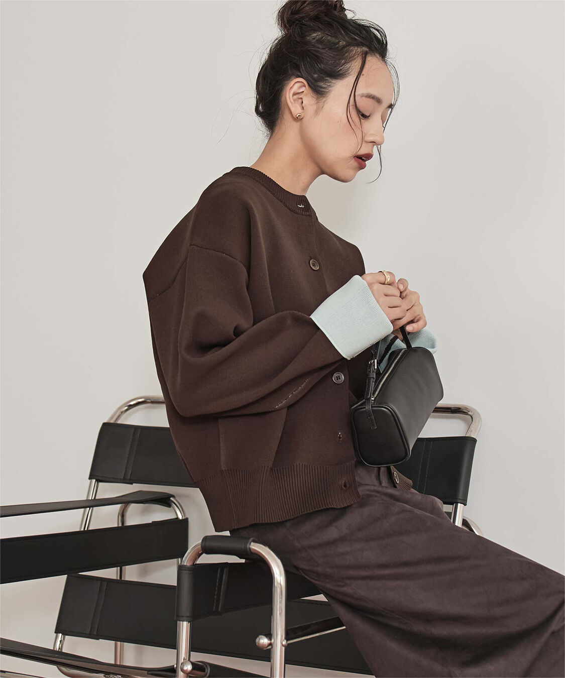 miette「バイカラーデザインニットカーディガン」|カーディガン|