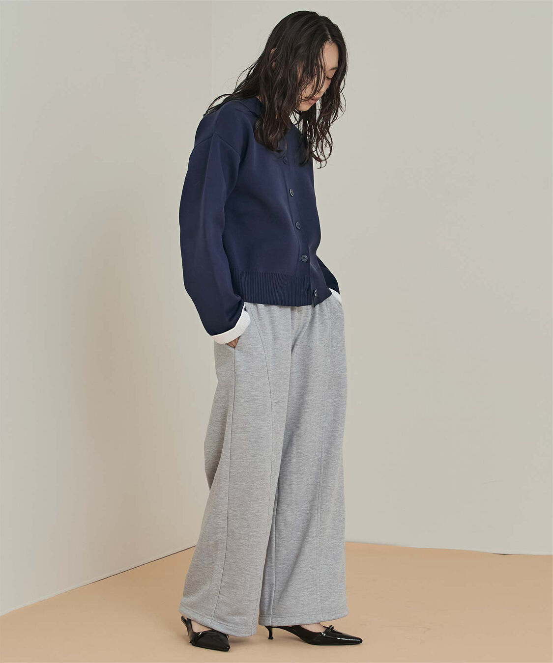 miette「バイカラーデザインニットカーディガン」|カーディガン|