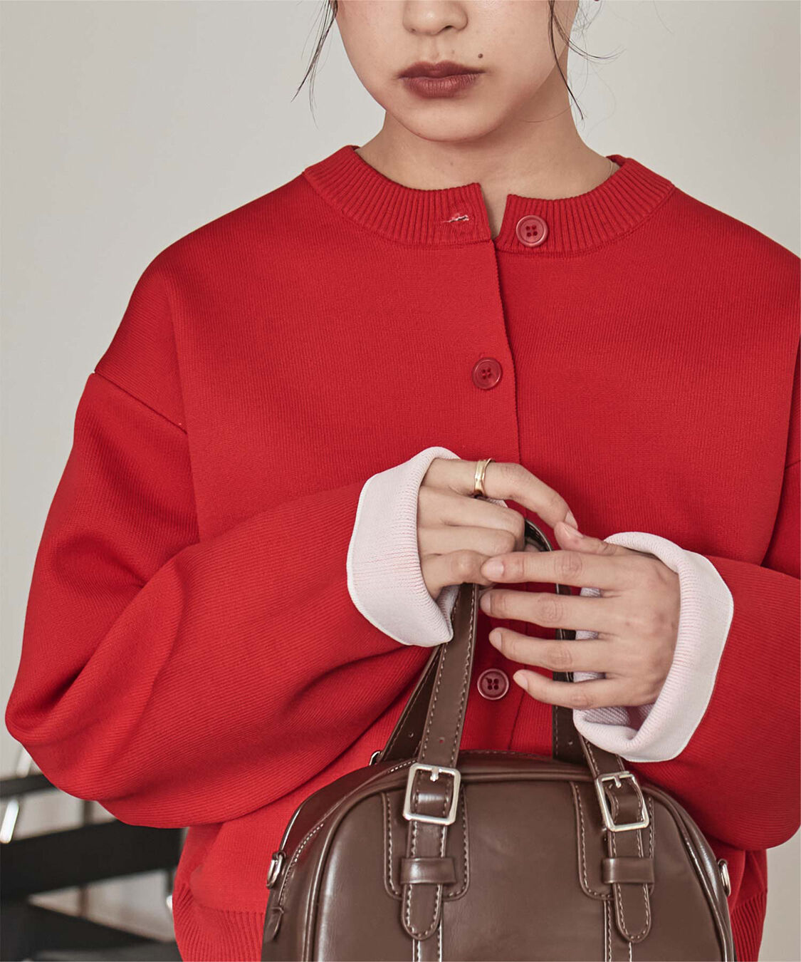 miette「バイカラーデザインニットカーディガン」|カーディガン|